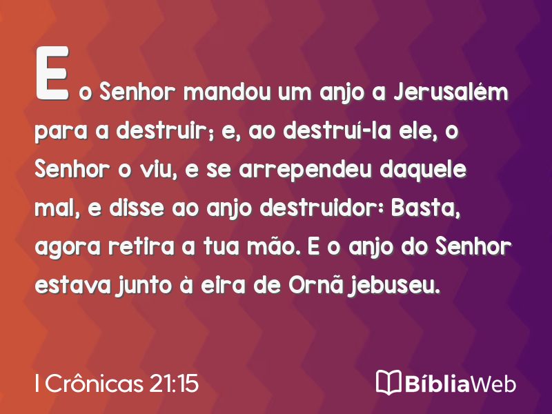 I Crônicas 21:15 em imagem para compartilhar