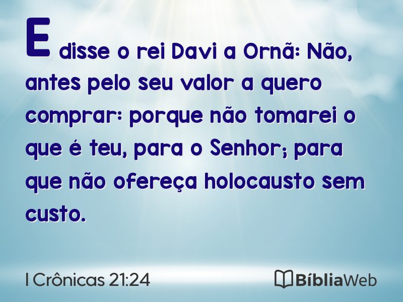 I Crônicas 21:24 em imagem para compartilhar