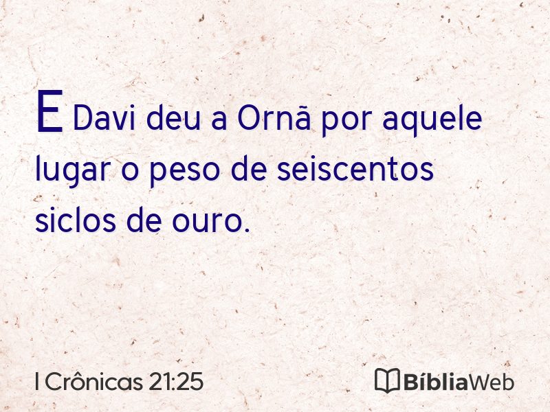 I Crônicas 21:25 em imagem para compartilhar