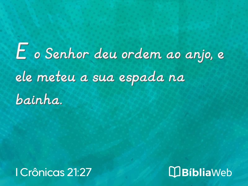I Crônicas 21:27 em imagem para compartilhar