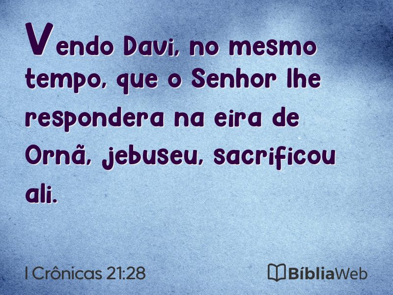I Crônicas 21:28 em imagem para compartilhar