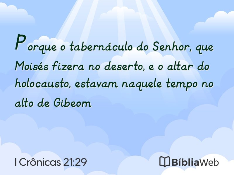I Crônicas 21:29 em imagem para compartilhar
