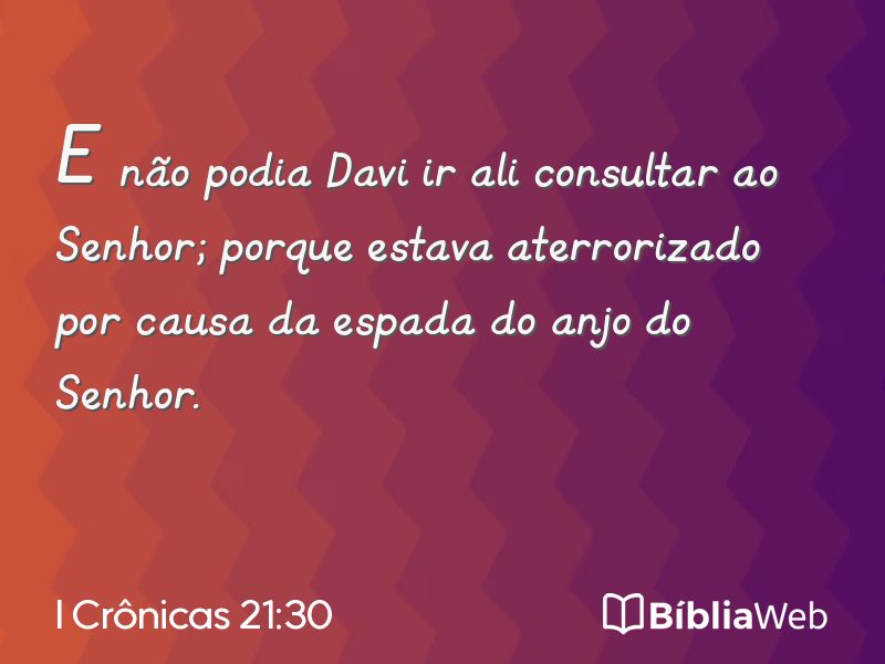 I Crônicas 21:30 em imagem para compartilhar