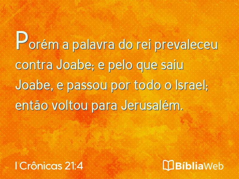 I Crônicas 21:4 em imagem para compartilhar