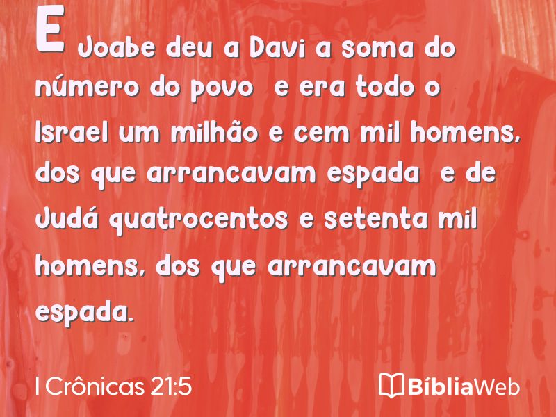 I Crônicas 21:5 em imagem para compartilhar