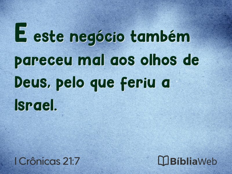 I Crônicas 21:7 em imagem para compartilhar