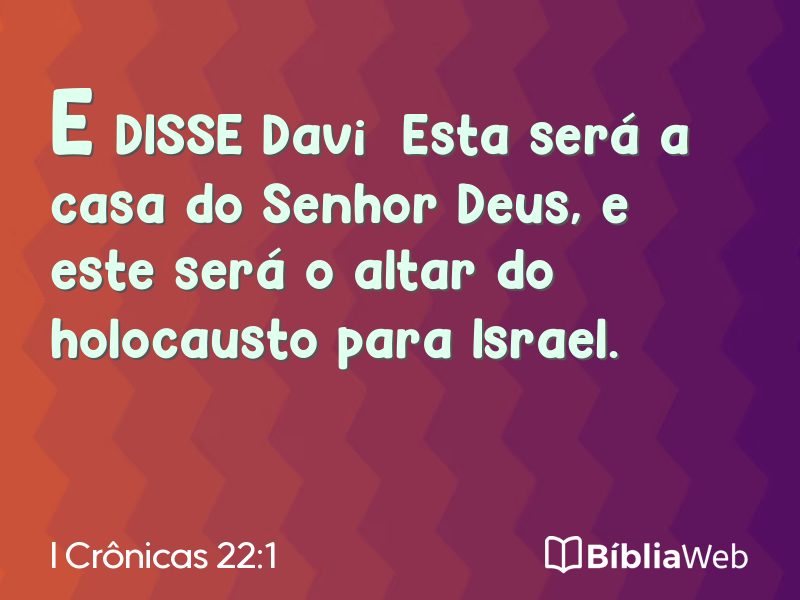 I Crônicas 22:1 em imagem para compartilhar