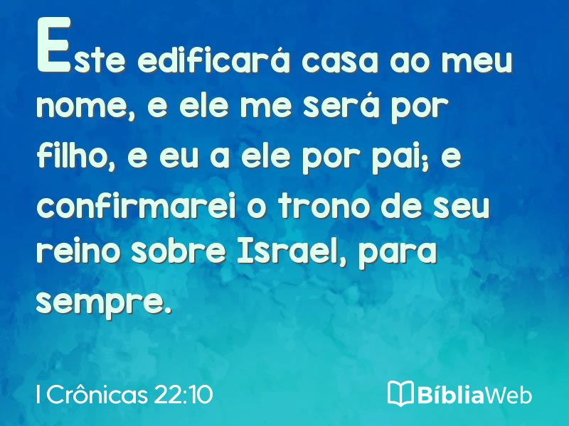 I Crônicas 22:10 em imagem para compartilhar