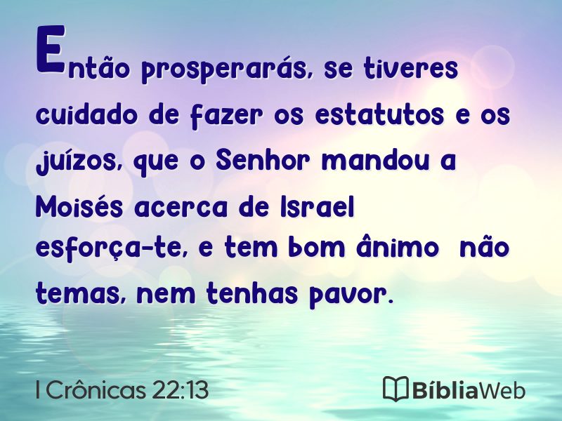 I Crônicas 22:13 em imagem para compartilhar
