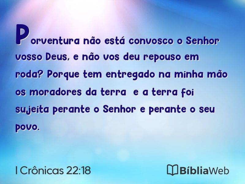 I Crônicas 22:18 em imagem para compartilhar