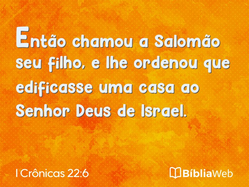 I Crônicas 22:6 em imagem para compartilhar