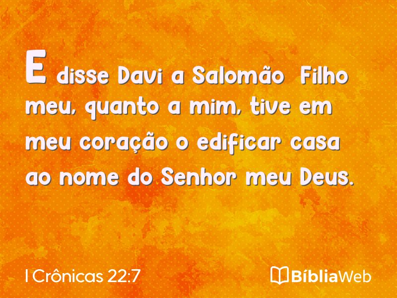 I Crônicas 22:7 em imagem para compartilhar