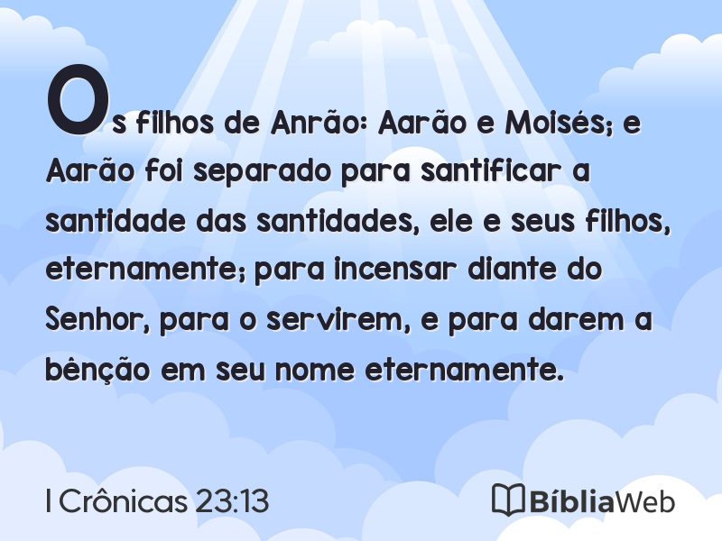 I Crônicas 23:13 em imagem para compartilhar