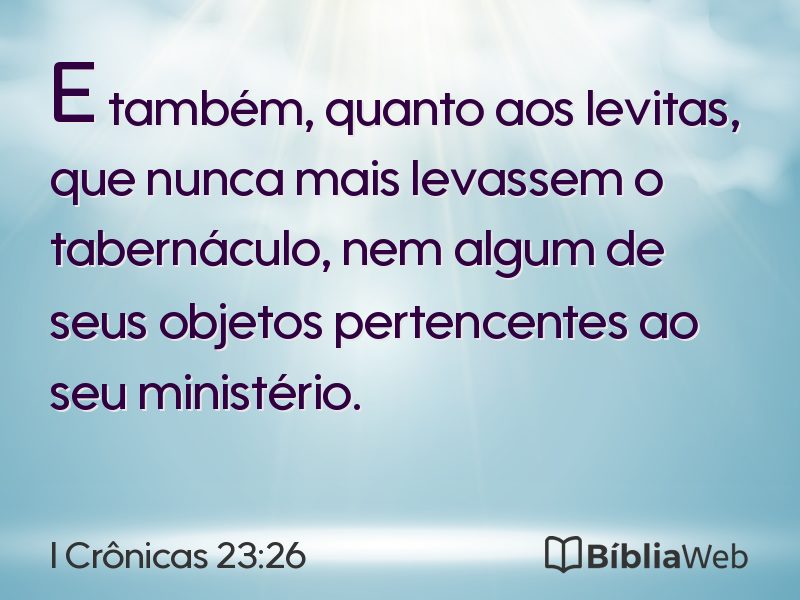 I Crônicas 23:26 em imagem para compartilhar