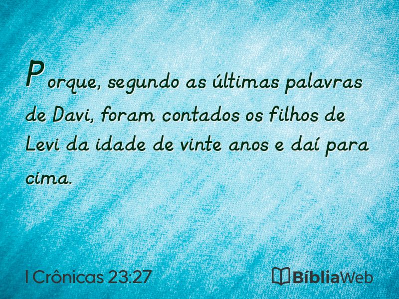 I Crônicas 23:27 em imagem para compartilhar