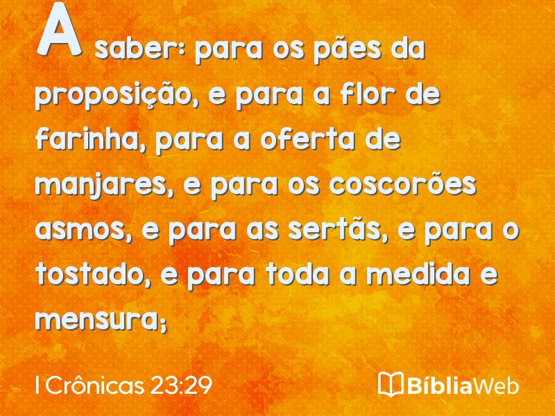 I Crônicas 23:29 em imagem para compartilhar