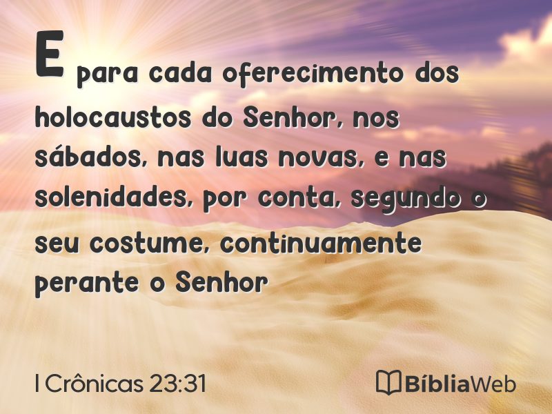 I Crônicas 23:31 em imagem para compartilhar
