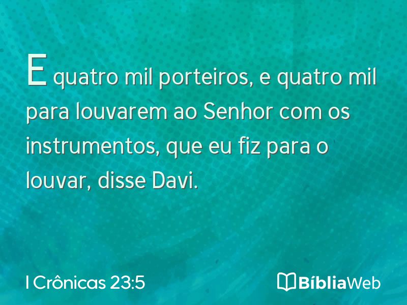 I Crônicas 23:5 em imagem para compartilhar