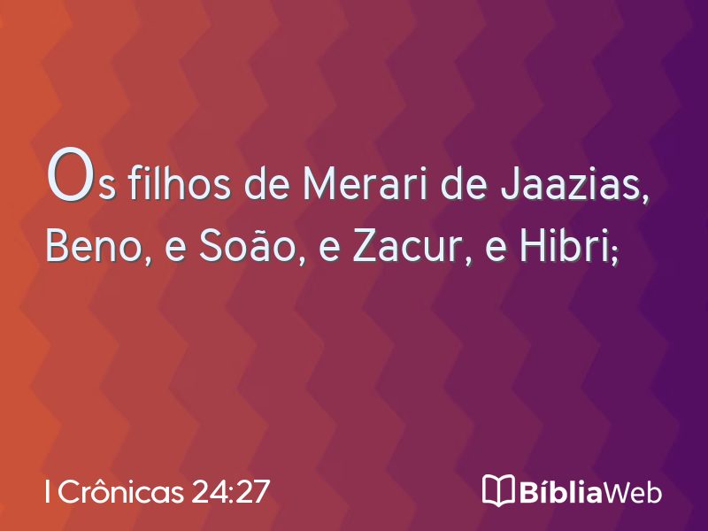 I Crônicas 24:27 em imagem para compartilhar