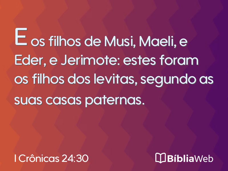 I Crônicas 24:30 em imagem para compartilhar
