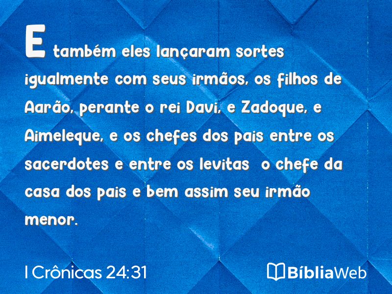 I Crônicas 24:31 em imagem para compartilhar