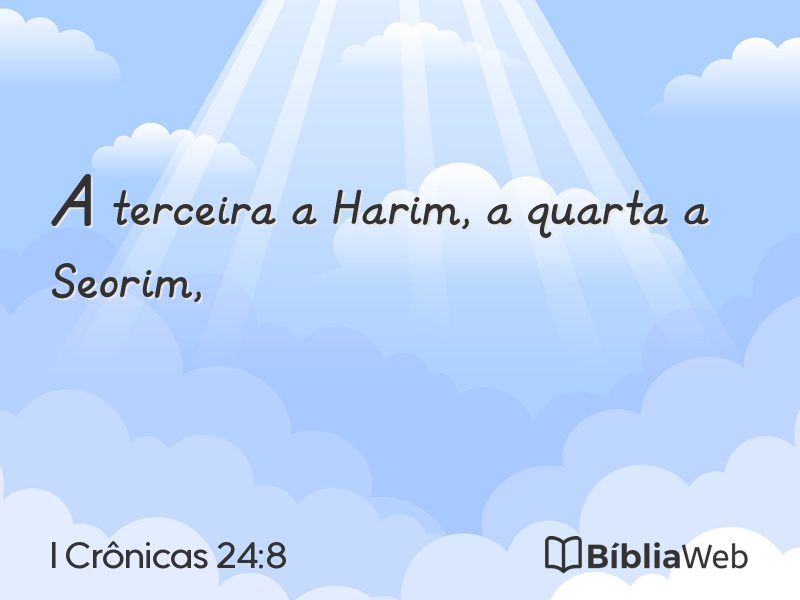 I Crônicas 24:8 em imagem para compartilhar