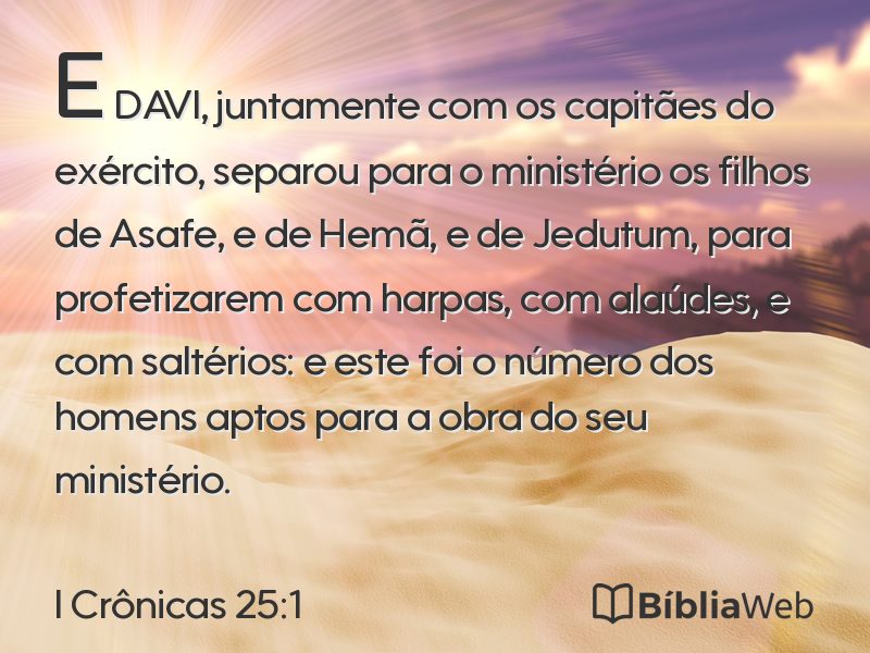 I Crônicas 25:1 em imagem para compartilhar