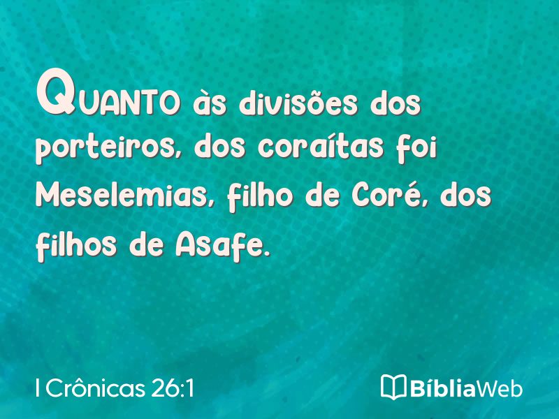 I Crônicas 26:1 em imagem para compartilhar