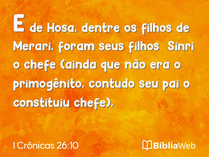 I Crônicas 26:10 em imagem para compartilhar