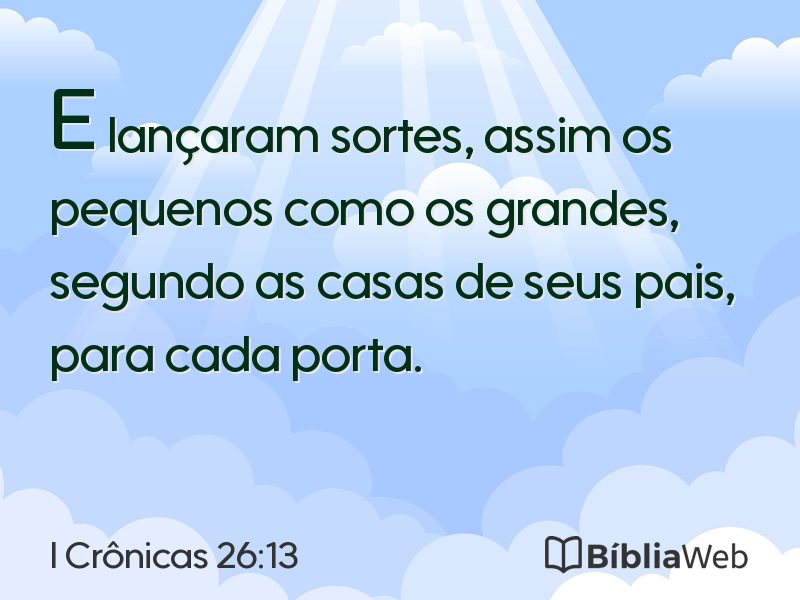 I Crônicas 26:13 em imagem para compartilhar