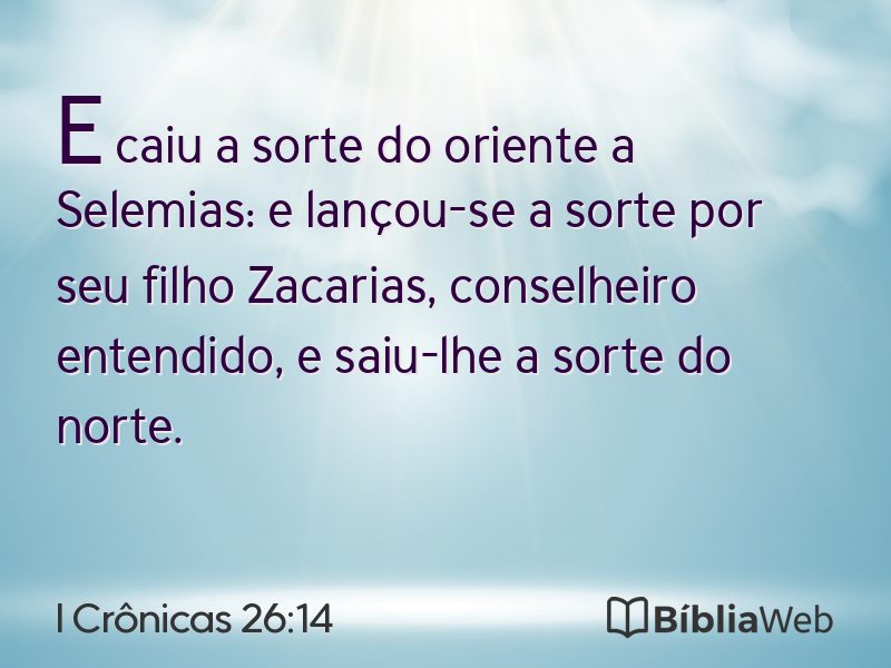 I Crônicas 26:14 em imagem para compartilhar