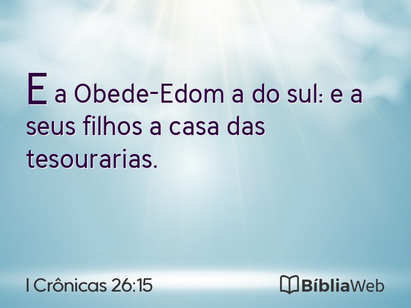 I Crônicas 26:15 em imagem para compartilhar