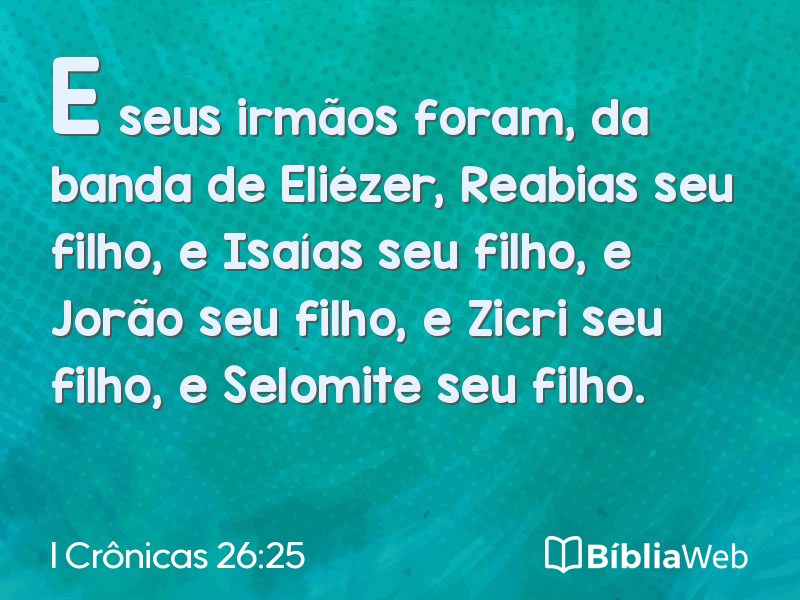 I Crônicas 26:25 em imagem para compartilhar