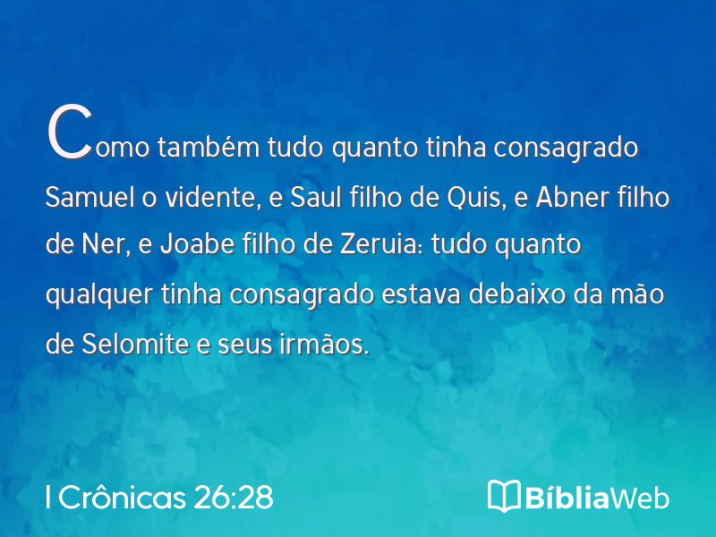 I Crônicas 26:28 em imagem para compartilhar