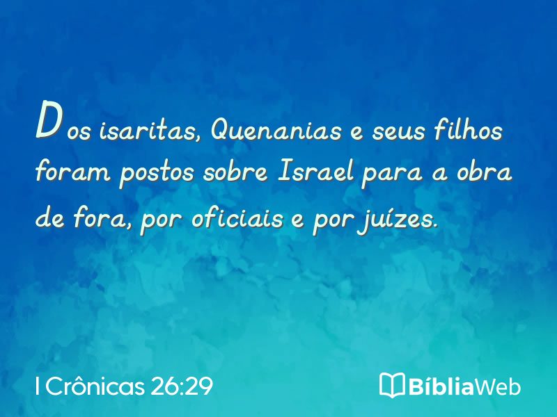 I Crônicas 26:29 em imagem para compartilhar