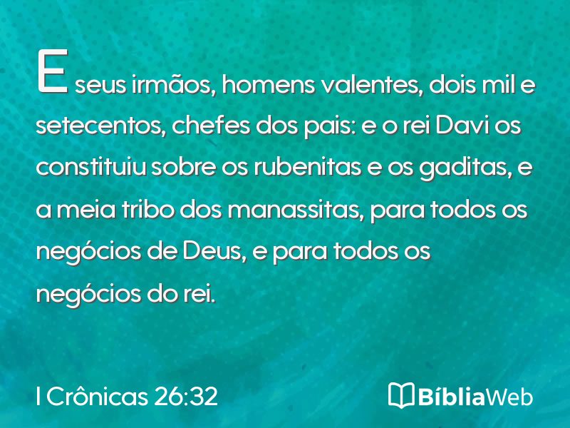 I Crônicas 26:32 em imagem para compartilhar
