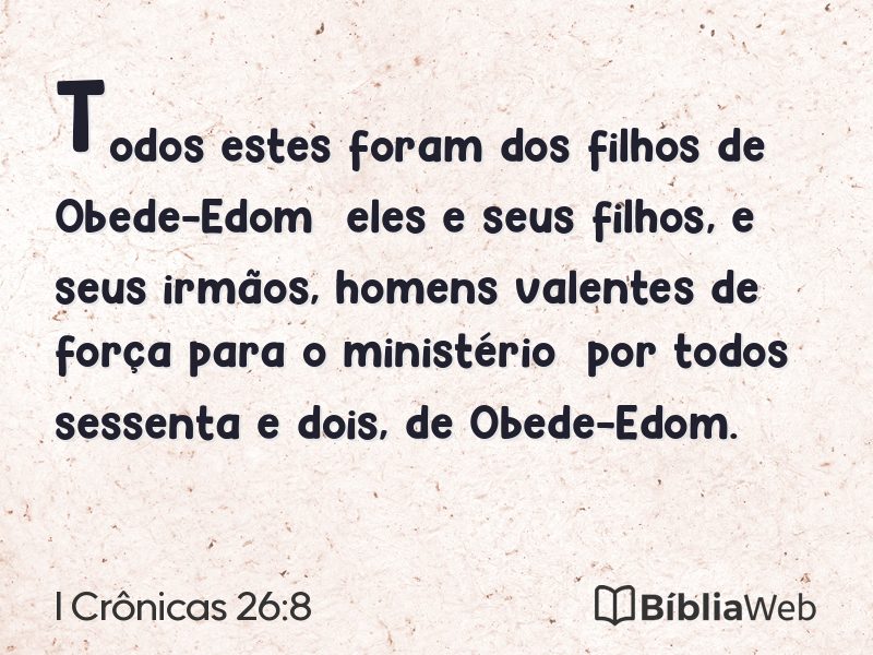 I Crônicas 26:8 em imagem para compartilhar