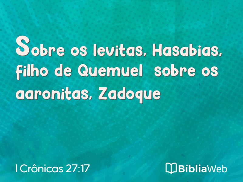 I Crônicas 27:17 em imagem para compartilhar