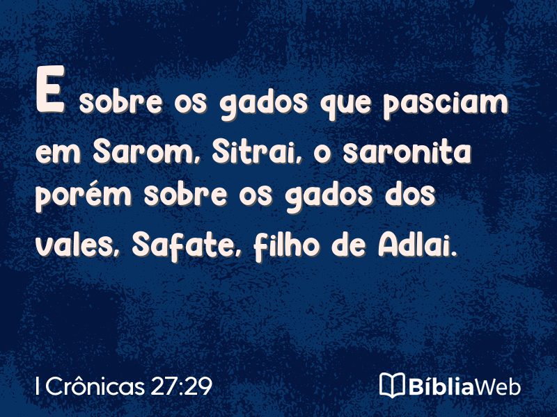 I Crônicas 27:29 em imagem para compartilhar