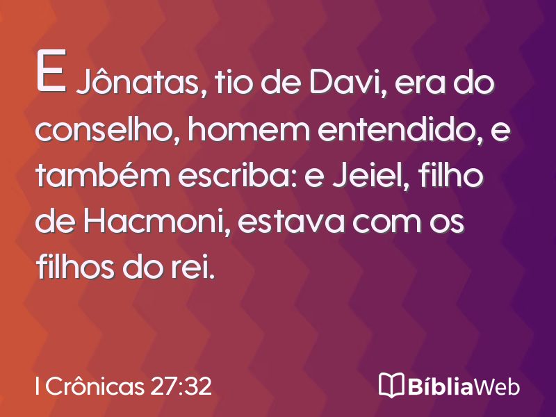 I Crônicas 27:32 em imagem para compartilhar