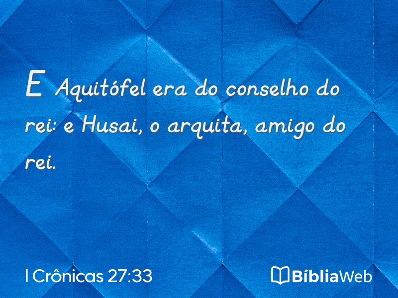 I Crônicas 27:33 em imagem para compartilhar