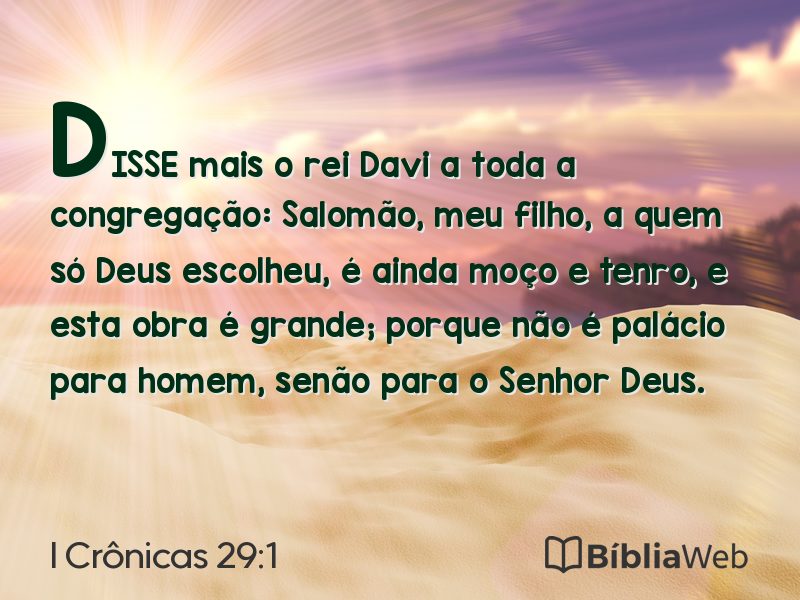 I Crônicas 29:1 em imagem para compartilhar
