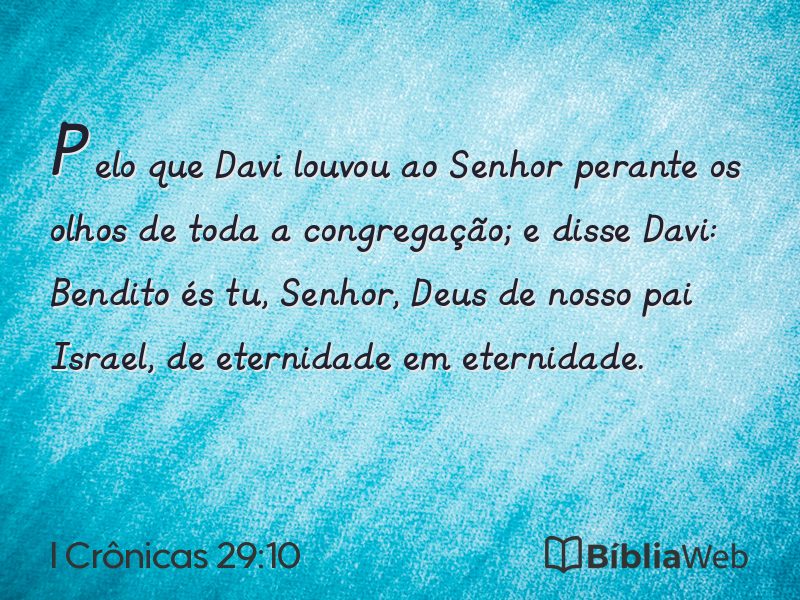 I Crônicas 29:10 em imagem para compartilhar