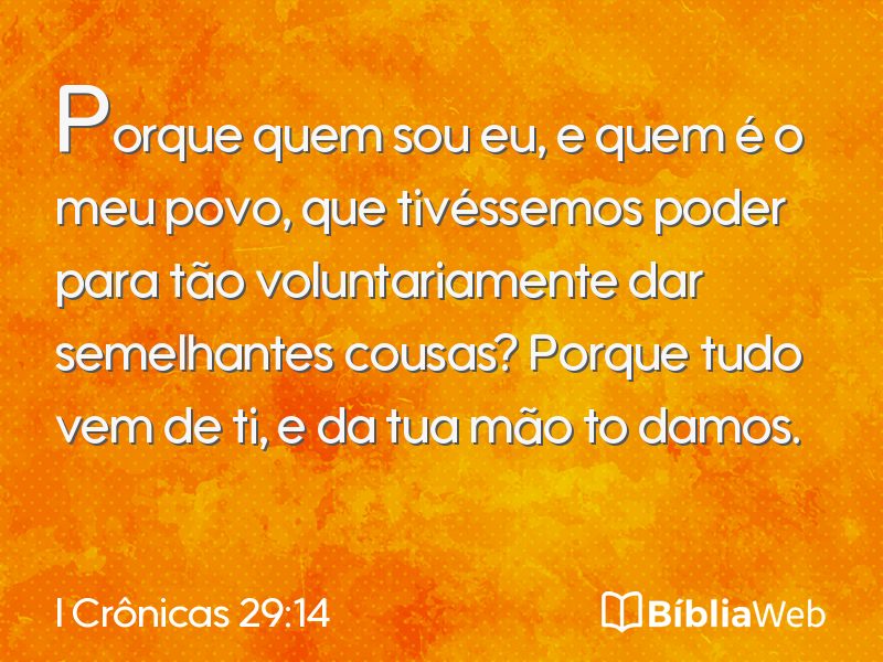 I Crônicas 29:14 em imagem para compartilhar