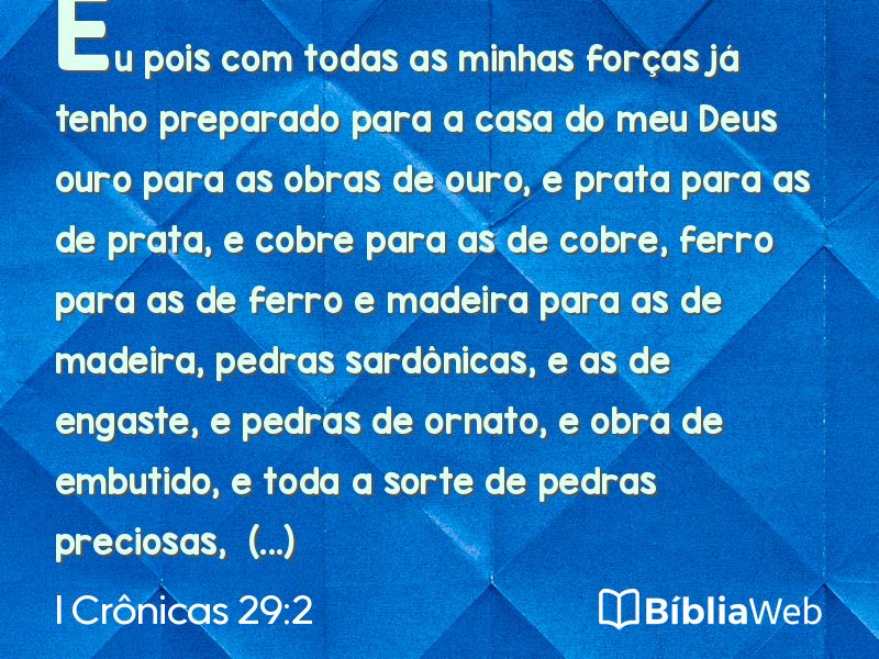 I Crônicas 29:2 em imagem para compartilhar