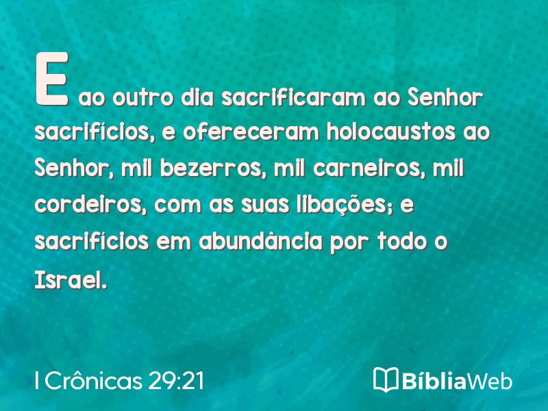 I Crônicas 29:21 em imagem para compartilhar
