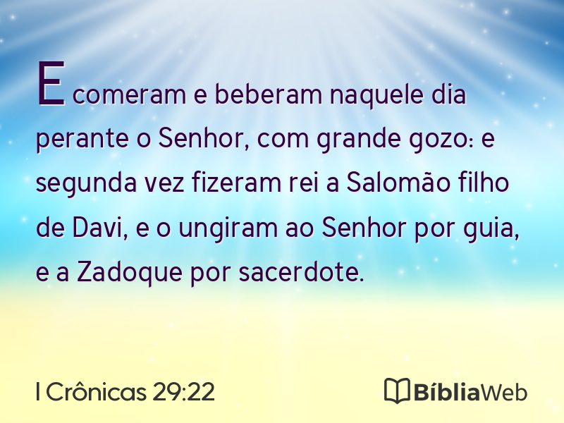 I Crônicas 29:22 em imagem para compartilhar