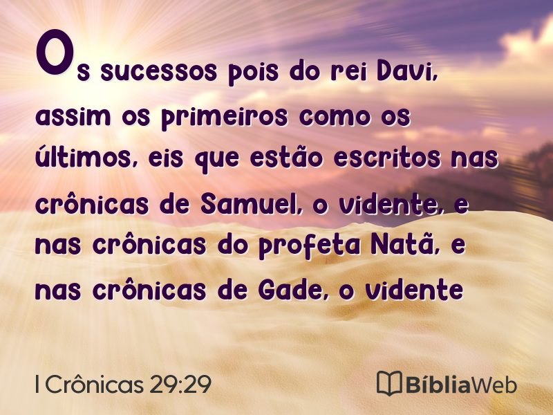 I Crônicas 29:29 em imagem para compartilhar