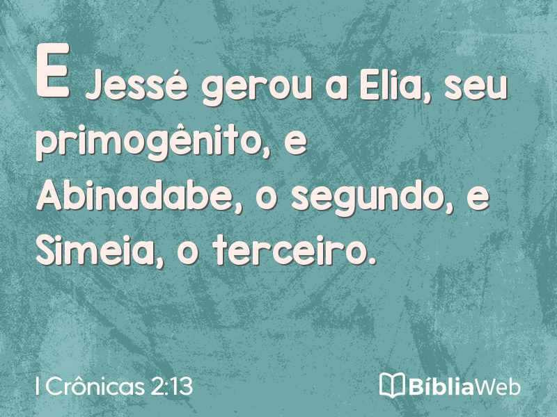 I Crônicas 2:13 em imagem para compartilhar