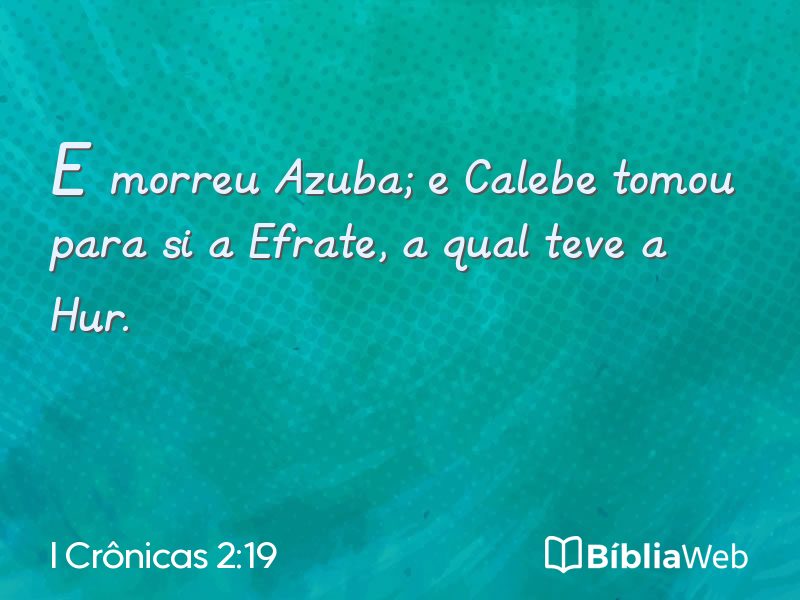 I Crônicas 2:19 em imagem para compartilhar